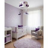 Leo Baby Room Kuğu Oyuncaklı Mor Gümüş Renkli Bebek Çocuk Odası Tasarım Aydınlatma Avize