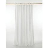 Leo Boutique Curtain Ekru Renk Keten Rustik Tül Perde - Bağcıklı(tie Top) Dikim - Pilesiz Doğal Görünüm - Kişiselleştirilebilir Özel Ölçü