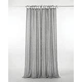 Leo Boutique Curtain Gri Renk Keten Rustik Tül Perde - Bağcıklı(tie Top) Dikim - Pilesiz Doğal Görünüm - Kişiselleştirilebilir Özel Ölçü