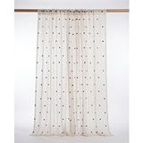 Leo Boutique Curtain Siyah Puantiyeli Ekru Tül Perde Rod Pocket Özel Ölçü Çok Renkli
