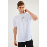 Leo Erkek Oversize Tshirt %100 Pamuk Bisiklet Yaka Baskı Detaylı Basic Tişört Mtlce79 Beyaz
