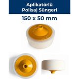 Leo Premium Aplikatörlü Polisaj Süngeri 150 x 50 mm – M14 Uyumlu, Balans Kontrollü - Beyaz
