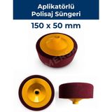 Leo Premium Aplikatörlü Polisaj Süngeri 150 x 50 mm – M14 Uyumlu, Balans Kontrollü - Bordo