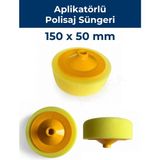 Leo Premium Aplikatörlü Polisaj Süngeri 150 x 50 mm – M14 Uyumlu, Balans Kontrollü - Sarı