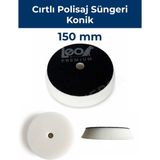 Leo Premium Konik Cırtlı Polisaj Süngeri 150 x 125 x 25 mm (Ortası Delik) - Beyaz