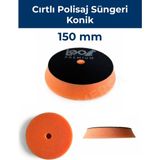 Leo Premium Konik Cırtlı Polisaj Süngeri 150 x 125 x 25 mm (Ortası Delik) - Turuncu