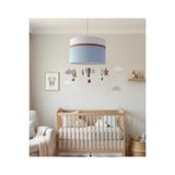 Leobabyroom Beyaz Orta Şerit Kahverengi Mavi Balon Yıldız Bulut Figürlü Sarkıt Bebek/Çocuk Odası Tasarım Avize