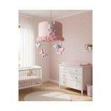 Leobabyroom Toz Pembe Çiçek Süslemeli Beyaz Tavşan Kalp Kelebek Bulut Figürlü Bebek/çocuk Odası Tasarım Avize