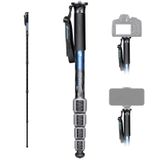 Leofoto MPQ-325C Monopod, Premium Karbon Fiber, Suya Dayanıklı, 5 Bacak Bölümü, Dönüştürülebilir Montaj Saplaması, Bilek Kayışı (Siyah)