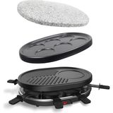 Leogreen Elektrikli Raclette Izgara 4'ü 1 Arada 8 Kişilik, 900 W - Siyah