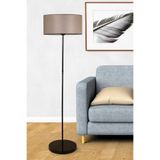 Leola Design Metal Klasik Tek Ayaklı Lambader Siyah Bej 7402
