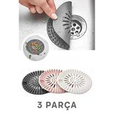 Leon Life 3 Adet Yuvarlak Lavabo Ve Küvet Süzgeci, Lavabo Tıkacı Renkli M-140 Plastik
