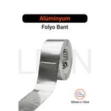 Leon Orman Ürünleri Alüminyum Bant Isıya Dayanıklı Folyo Bant Güçlü Yapışkanlı İzolasyon Bandı 50mm x 10 m