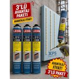 Leon Premium *3 Adet*strafor Yalıtım Malzemesi Güçlü Yapıştırma Köpüğü 900 Gram