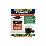 LEONARDİT Sıvı Humik Asit Yapımı İçin ve Potasyum Hidroksit Seti - 100 Litrelik - 25 Kg Afşin ve 1250 Gr Potasyum Hidroksit - KOH