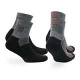 Leonardo QTR Merinos Yünü Yastıklamalı Bisiklet/Yürüyüş Çorabı 2'li Paket Gri 43/46