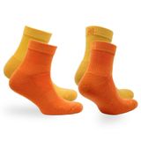 Leonardo QTR Merinos Yünü Yastıklamalı Bisiklet/Yürüyüş Çorabı 2'li Paket Sarı/Turuncu 43/46