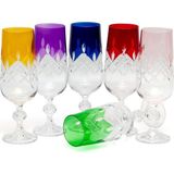 Leonarte Casa Bohemia Kristal Drop 180ML Renkli Kesme Kahve Su Bardağı
