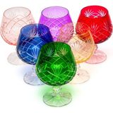 Leonarte Casa Bohemia Kristal Lorenzo 250ML Renkli Kesme Kahve Su Bardağı