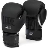 Leone 1947 GN059 Black&white Boks Eldiveni Suni Deri Malzeme ile Kick Boxing ve Muay Thai İçin - 10 oz - Siyah