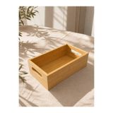 LEONEV Bambu dikdörtgen organizer kutu ekmek sepeti 25x14 cm
