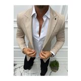 leonmen Italyan Stil Slimfit Dar Kesim Erkek Blazer Tek Ceket