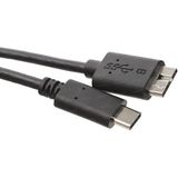 Leonpro 2 metre typec usb 3.0 hdd kablosu type-c micro b kablo typec hardisk kablosu - 0 - Siyah
