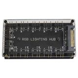 Leonpro 5V 3-Pin Rgb 10 Port Hub 3pin Argb Için Adaptör Uzatma Kablosu - Siyah