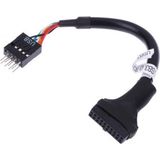 Leonpro 9 Pin USB 2.0 Erkek TO19 Pin USB 3.0 Dişi Çevirici Kablo 15CM - Siyah