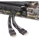 Leonpro Anakart Için USB 2.0 Uzatma Kablosu 9 Pinli 1 Dişi 2 Erkek Y Kablo - Siyah