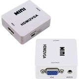 Leonpro HDMI To Vga+Ses Dönüştürücü Çevirici ile Hdtv Projektörü HDMI 2 VGA Dönüştürücü - Siyah