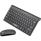 Leonpro Kablosuz Mini Klavye Mouse Set 2.5g Wireless Kablosuz Klavye Mouse Set - Siyah