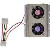 Leonpro Masa Üstü Bilgisayarlar Için3,5" HDD Sabit Disk Soğutucu Çift Fanlı Gümüş - Siyah