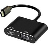 Leonpro Type C To Hdmı+Vga Çevirici Dönüştürücü Adaptör USB C Çevirici - Siyah
