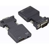 Leonpro VGA To HDMI Çevirici 3.5mm Ses Kablosu ile Tv Monitörü Projektör Için Uygun - Siyah