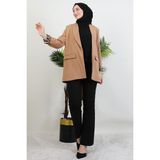 Leopar Astarlı Ceket Açık Kahve - 44