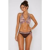 Leopar Boyundan Bağlamalı Tek Üst Bikini