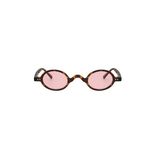 Leopar Çerçeveli Pembe Camlı Minimal Retro Unisex Güneş Gözlüğü