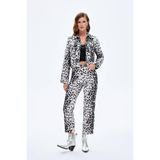 Leopar Desen Pantolon Siyah Siyah L