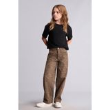 Leopar Desenli Baggy Fit Esnek Bantlı Paça Gabardin Pantolon Kız Çocuk