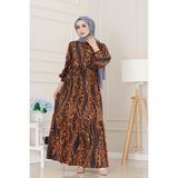 Leopar Desenli Beli Tünelli Viscon Elbise-Gri - 38 - Altın