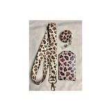 Leopar Desenli Boyun Askısı Yoyo ve Kartlık Set