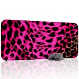 Leopar Desenli Dikişli Kenar Oyuncu Gaming Mouse Pad Kauçuk Kaymaz Taban Mousepad (Pembe, 70x30 XL)