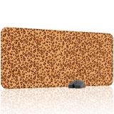 Leopar Desenli Dikişli Kenar Oyuncu Gaming Mouse Pad Kauçuk Kaymaz Taban Mousepad (Turuncu, 90x40 XXL)