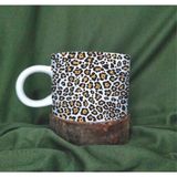 Leopar Desenli Espresso ve Türk Kahvesi Fincanı Seti - Seçenek 1