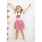 Leopar Desenli Etekli Kız Çocuk 2 Li Takım 2/6 Yaş - Bordo - 2 Yaş