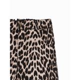 Leopar Desenli Kız Çocuk Gabardin Pantolon