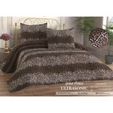 Leopar Desenli Model 3 Parça 1 Yatak Örtüsü (200X240 Cm) + 2 Yastık Kılıfı (50X70) cm - Kahverengi - 200 x 240 cm