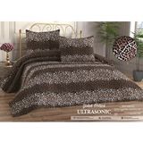 Leopar Desenli Model 3 Parça 1 Yatak Örtüsü (200x240 Cm) + 2 Yastık Kılıfı (50x70) Cm Kahverengi