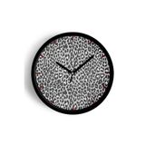 Leopar Desenli Modern Duvar Saati - 35cm - Önü Camlı Siyah Kasa - Sessiz Mekanizma, JH0194S35SKP